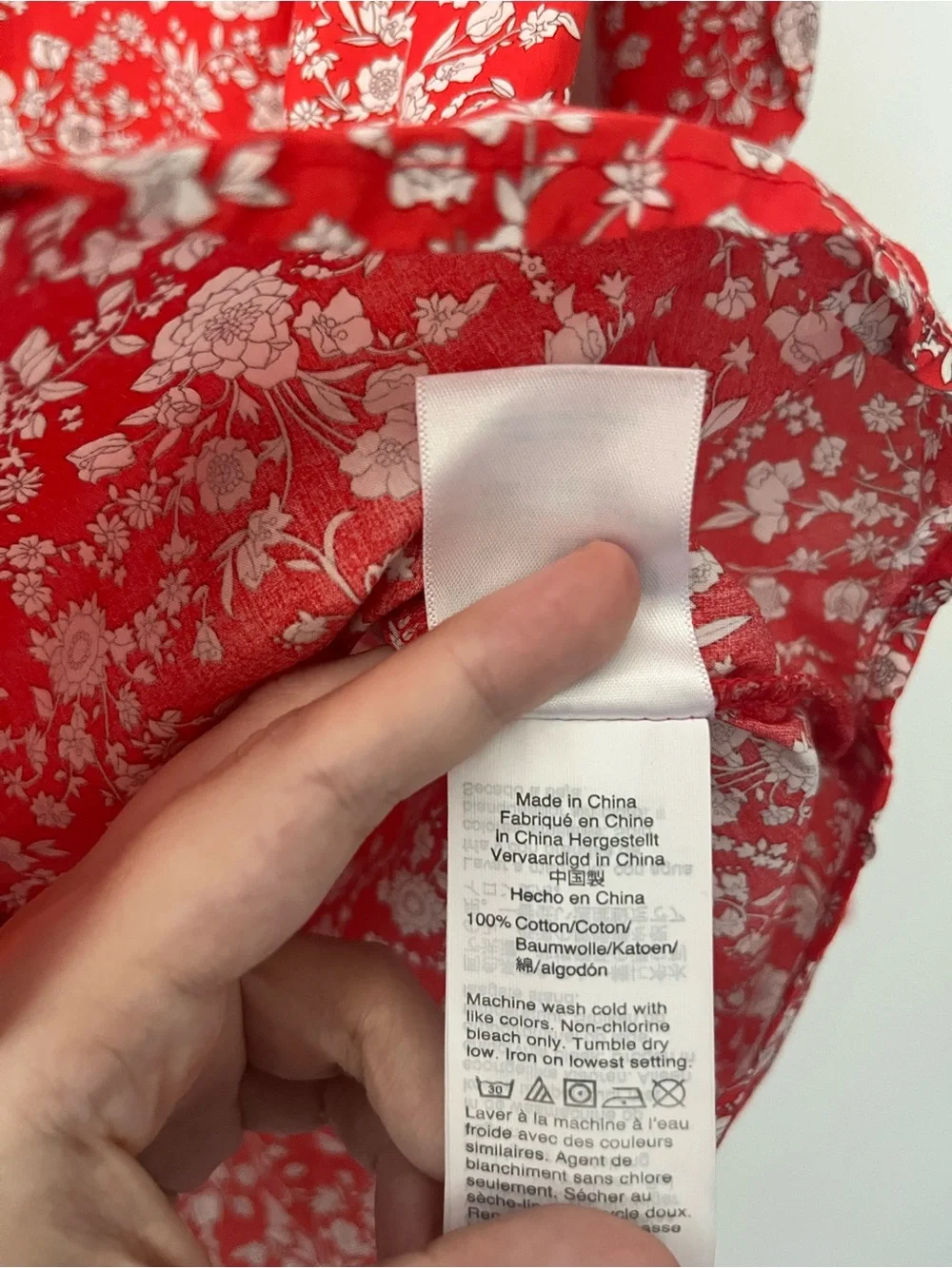 J Crew Liberty Of London Slim Perfect Shirt Summer Blooms Red Floral 6 Cotton